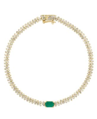 Emerald (1/2 ct. t.w.) and Diamond (1-1/3 ct. t.w.) Bracelet in 14k Yellow Gold