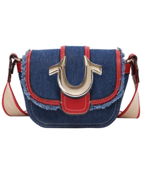 Женская сумка True Religion Asher Frayed Edge Mini Flap Crossbody, цвет: Тёмный джинсовый