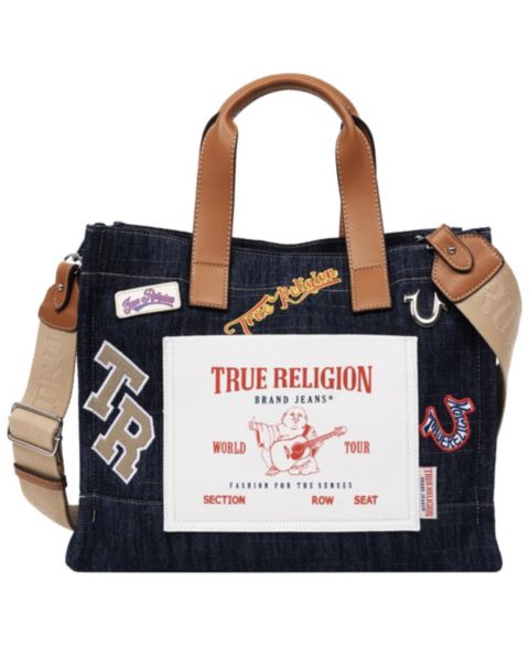 Женская сумка True Religion Andy Multi Patch Medium Tote, цвет: Тёмный джинсовый