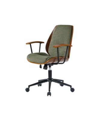 Oswina 37.75"H Modern Tilting Upholstered Solid Wood Office Chair with Bent Wood