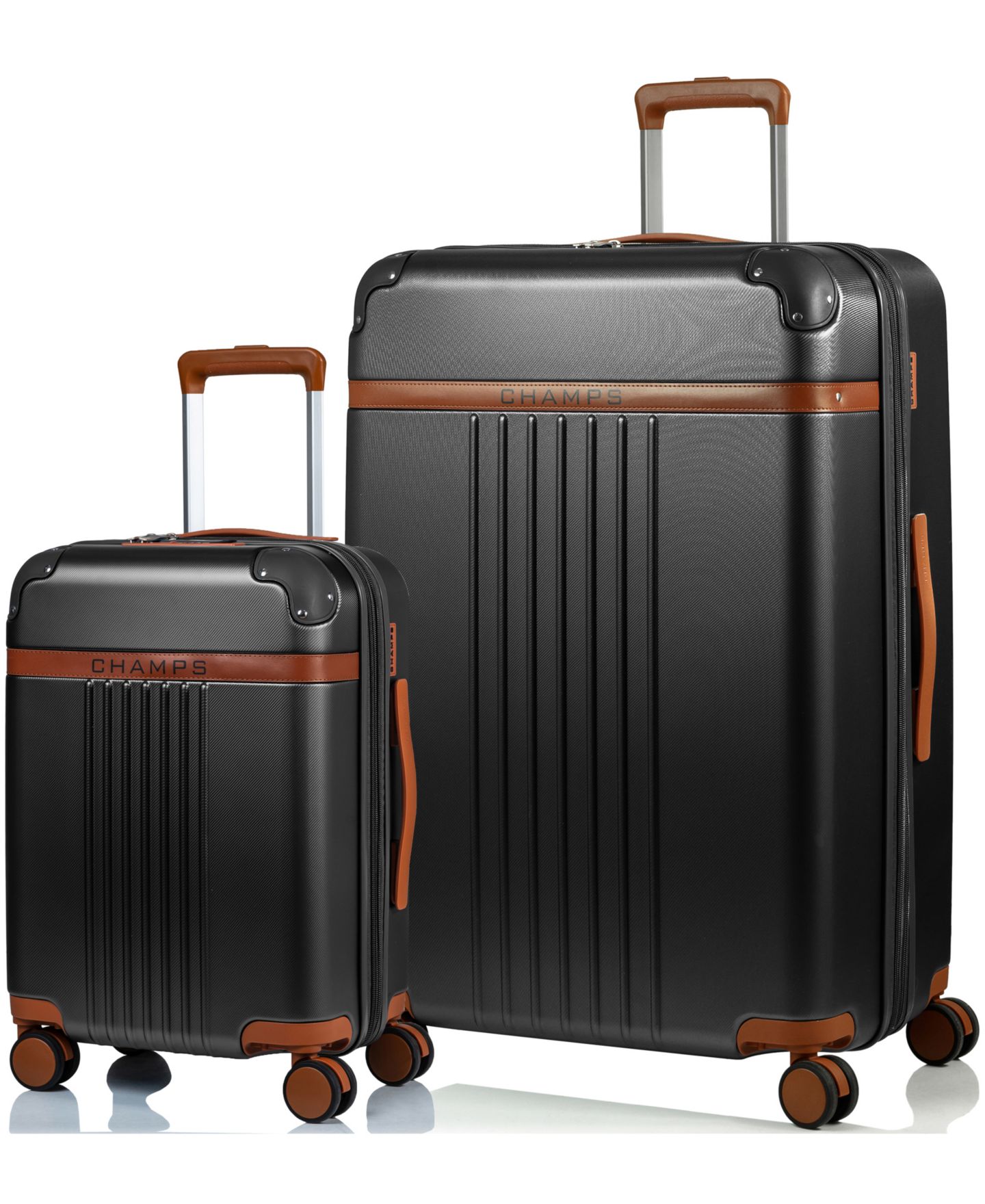 Чемоданы CHAMPS 2-Pc. Vintage Hardside Luggage Set, цвет: Чёрный — фото 1