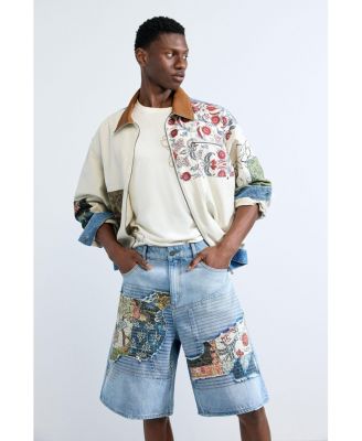 Men's Denim bermuda patches
