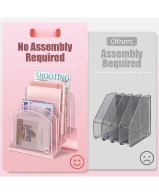 Inclined Desk File Organizer Metal Rack Sorter