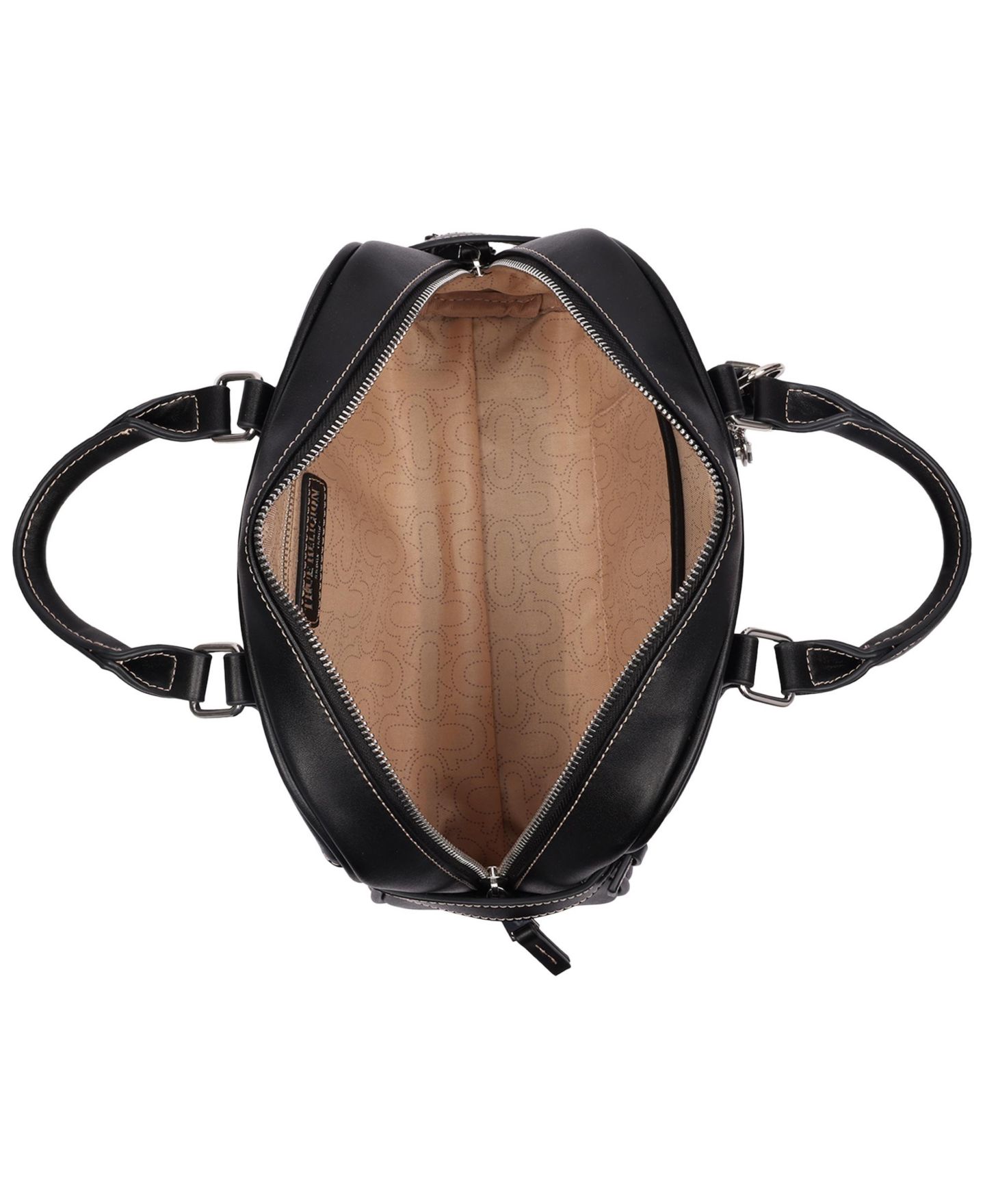 Женская сумка True Religion Brooks Smooth PU Belted Satchel - Top Handle Satchel with Detachable Crossbody Strap, цвет: Чёрный — фото 5