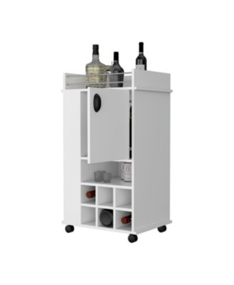 Bar Cart with 2 Cabinets with Casters Finish