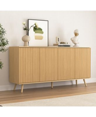 Bar Cabinet 15.55" W with 9 Cabinets Natural Finish