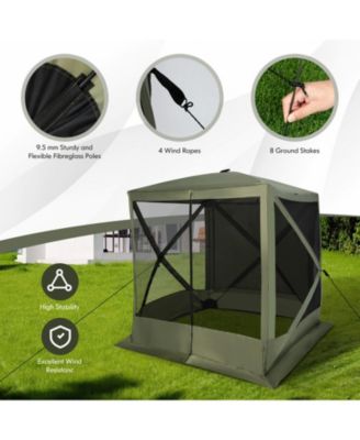 6.7 x 6.7 ft Pop Up Gazebo with Mesh Netting and Carry Bag, UV 50+ Protection