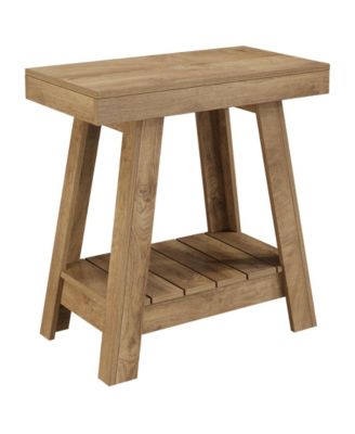 2-Tier Wooden End Table, Farmhouse Style, Rustic Grey, Small Sofa Side Table with Storage, Slim Nightstand