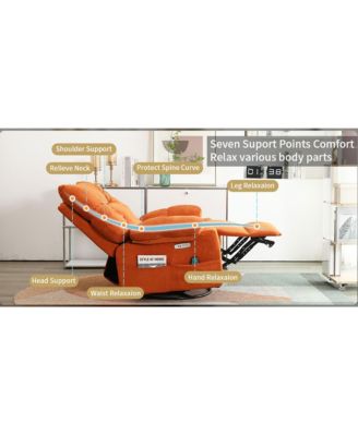 Swivel Power Recliner, Rocking Glider Chair with Massage & Heat