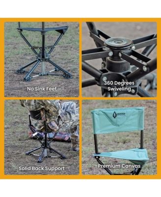 360degree(s) Degree Compact Swivel Hunting Stool Chair with No-Sink Feet - (2-Pack)