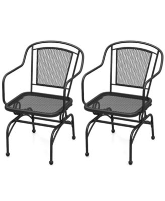Outdoor Rocking Chair Set of 2 with Mesh Backrest and Seat for Yard