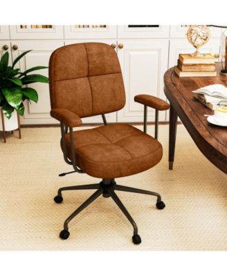 Leathaire Upholstered Task Office Chair with Cushioned Back