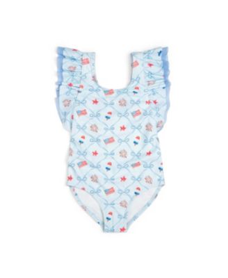 Baby Girls Patriotic Trellis Bathing Suit