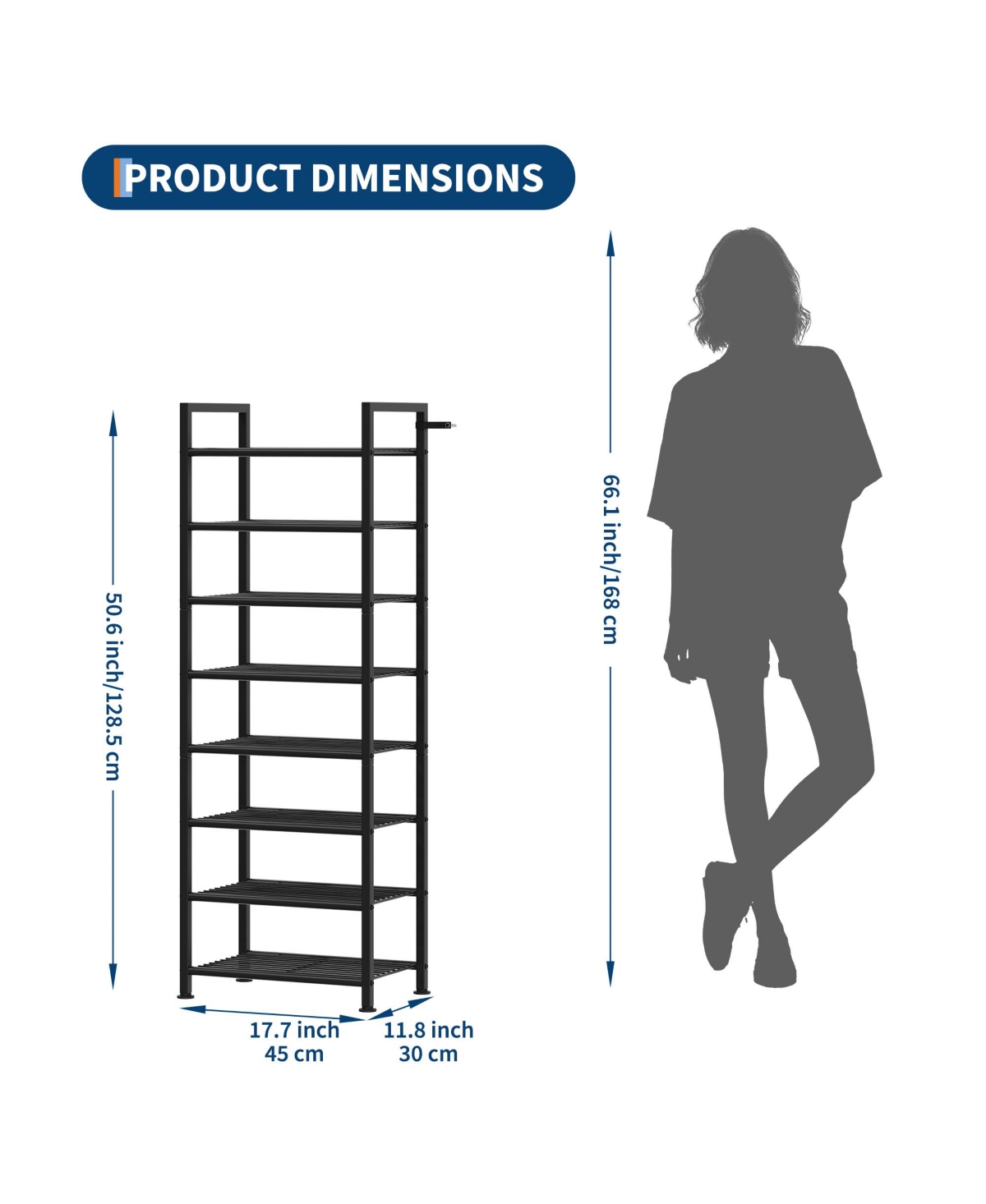 Homfan Metal Shoe Rack with Adjustable Flat or Tilt Shelves, Space Saving Shoe Storage Organizer for Entryway