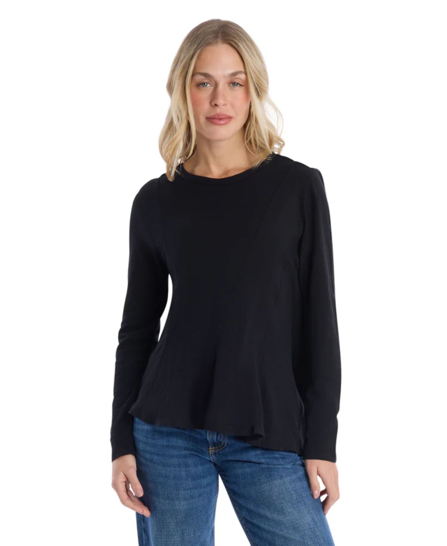 Женская футболка WILT Clothing Round Neck Long Sleeve, цвет: Чёрный — фото 2