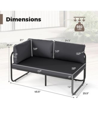 Patio Loveseat Sofa with Removable Pillows and Seat Cushion