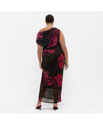 Women's Vivid Mesh Print Maxi Dress