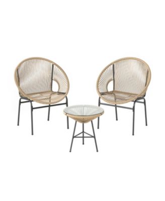 3-Piece Patio Acapulco Bistro Set with Glass Table