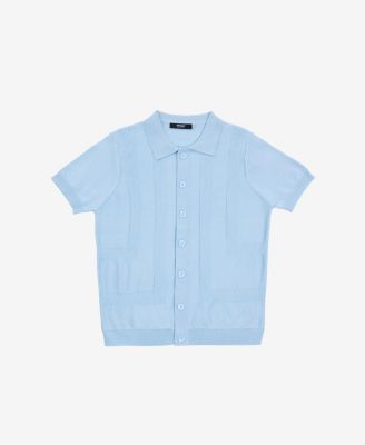 Boys 4-18 Button-Up Short Sleeve Sweater Shirt