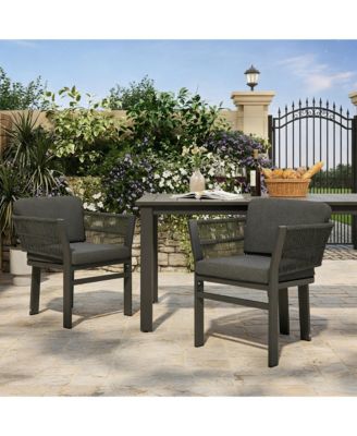 RAINSKEN - 2-Piece All-Weather Patio Dining Chairs, Sturdy Aluminum Frame and Comfort Cushion, for Garden and Deck