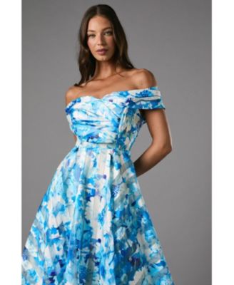 Women's Off-Shoulder Floral Statement Midi Dress