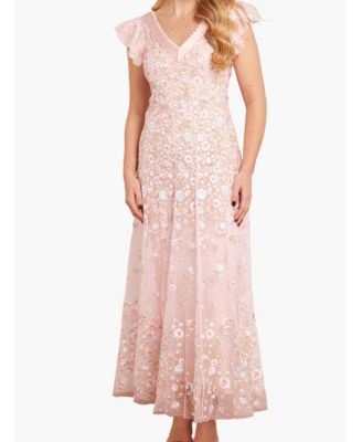 Needle & Thread Women's Ethereal Blooms Short Sleeve Ankle Gown - Macy's