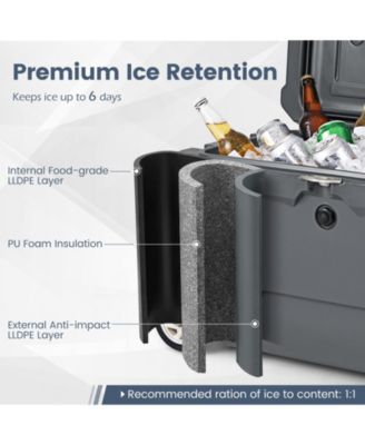 52-Quart Portable Hard Cooler with 6-Day Ice Retention, Heavy-Duty Wheels and Extended Handle