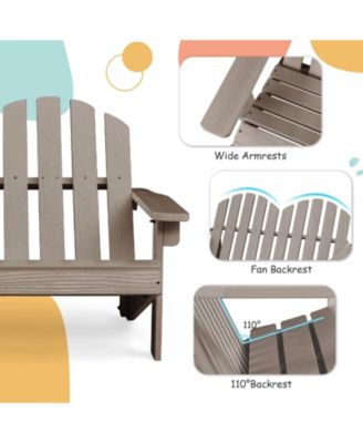 Two Person Fir Wood Adirondack Chair with High Backrest