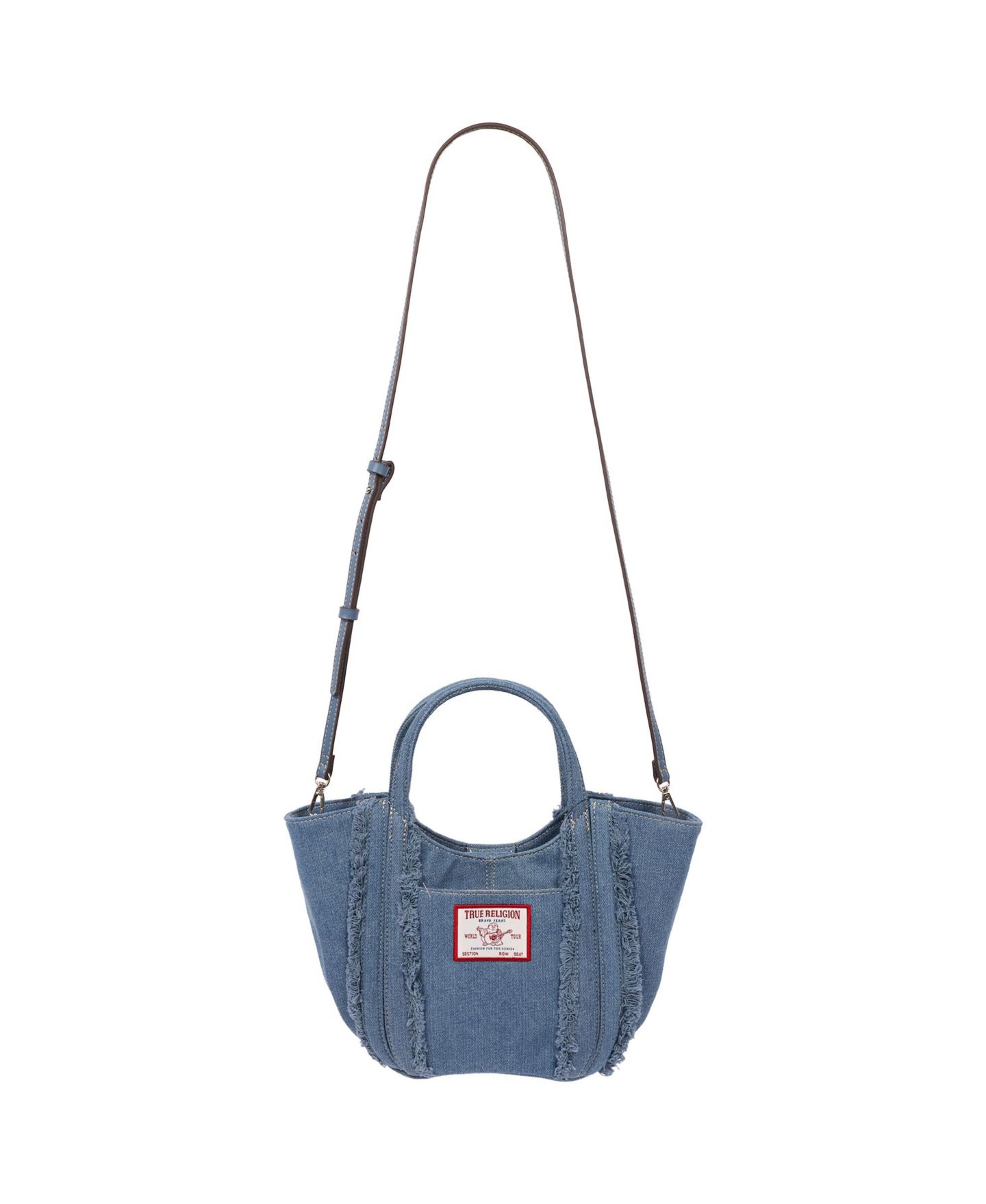 Женская сумка True Religion Atlas Frayed Medium – Denim Carryall with Removable Crossbody Strap, цвет: Тёмный джинсовый — фото 8