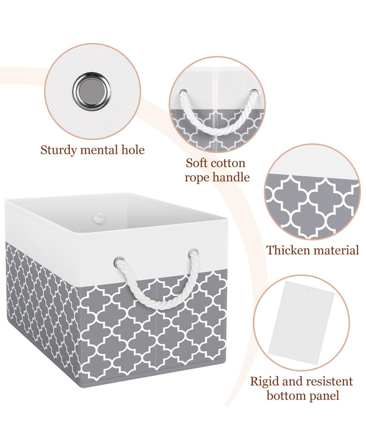 Gnuadz Foldable Storage Baskets Rope Handles Organizer Gift Basket