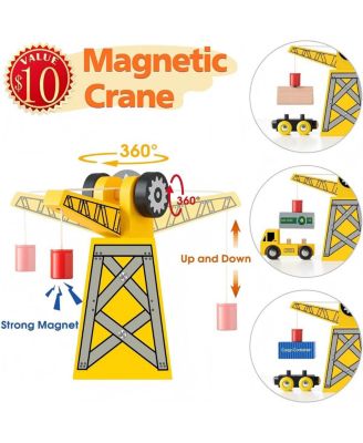 Wooden Track Trains Set for Kids 55 Pcs