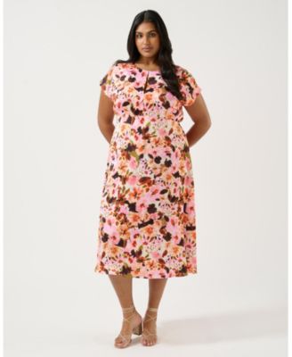 Women's Atreides Floral Satin Keyhole Midi Dress