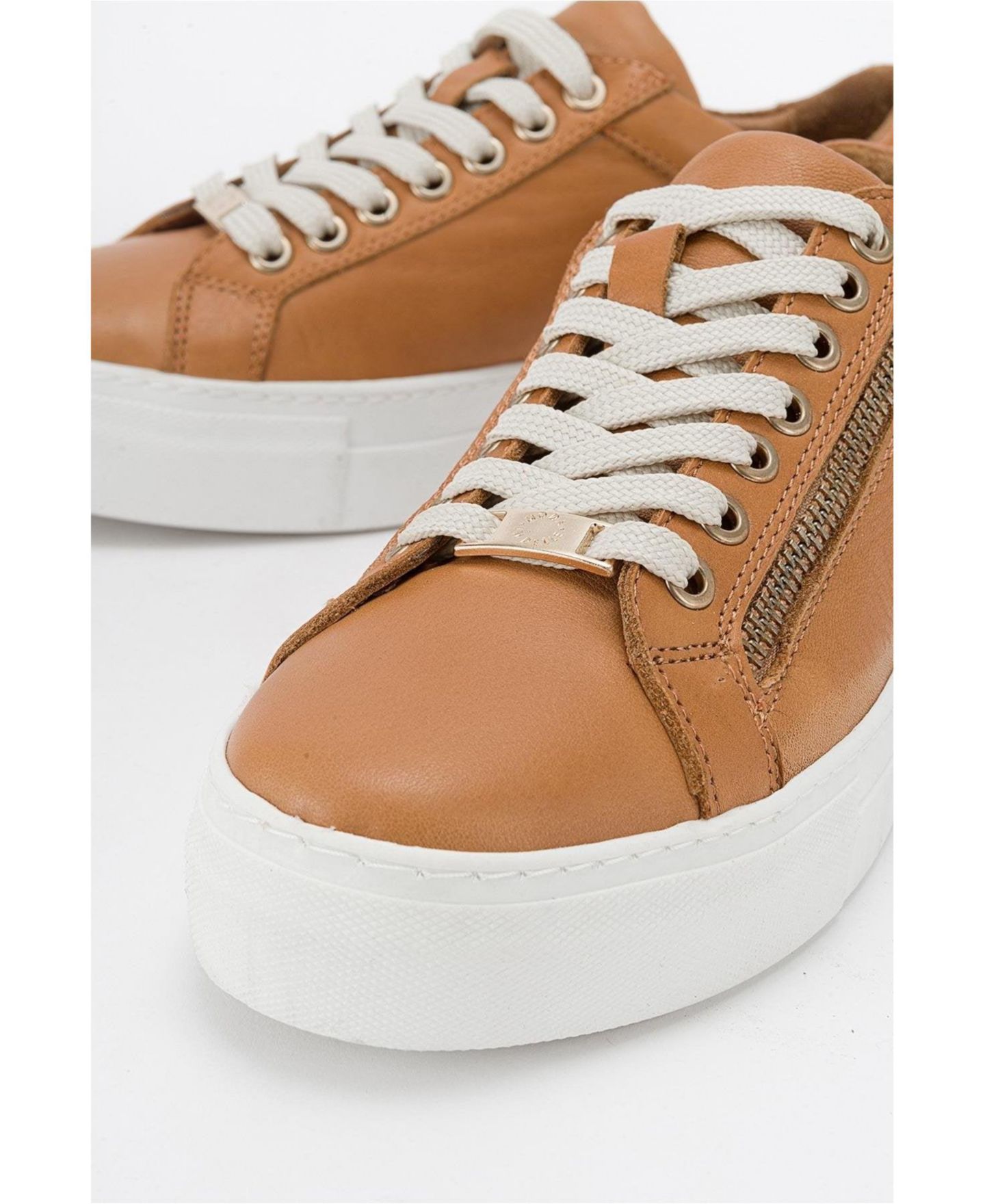 Женские кроссовки Forever & Always Shoes Beryl Leather Zip, цвет: Коньячный коричневый кожаный — фото 4
