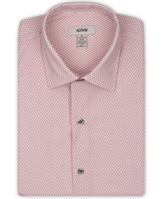Men's Geometric Pattern Spread-Collar Dress Shirt