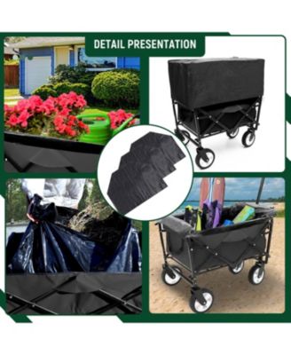 360lbs Collapsible Storage Wagon Utility Carts with Strapping System, 3-Piece Liner