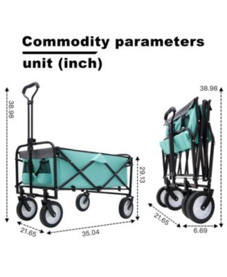360lbs Collapsible Storage Wagon Utility Carts with Strapping System, 3-Piece Liner