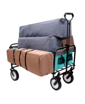 360lbs Collapsible Storage Wagon Utility Carts with Strapping System, 3-Piece Liner