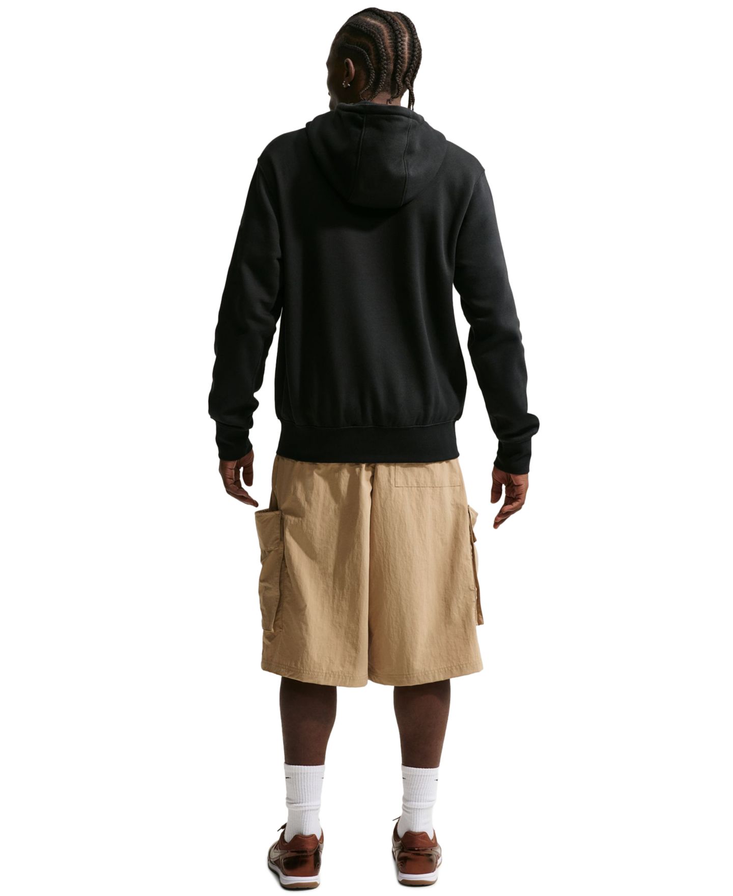 Мужской свитшот Nike Fleece Full-Zip, цвет: Чёрный / Молочный — фото 5