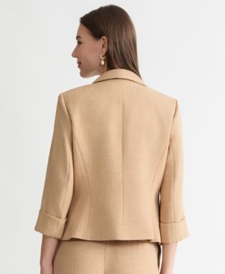 Women's Cuffed 3/4-Sleeve Shawl-Collar Blazer