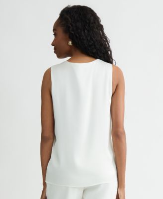 Women's Sleeveless Pleated Satin Top