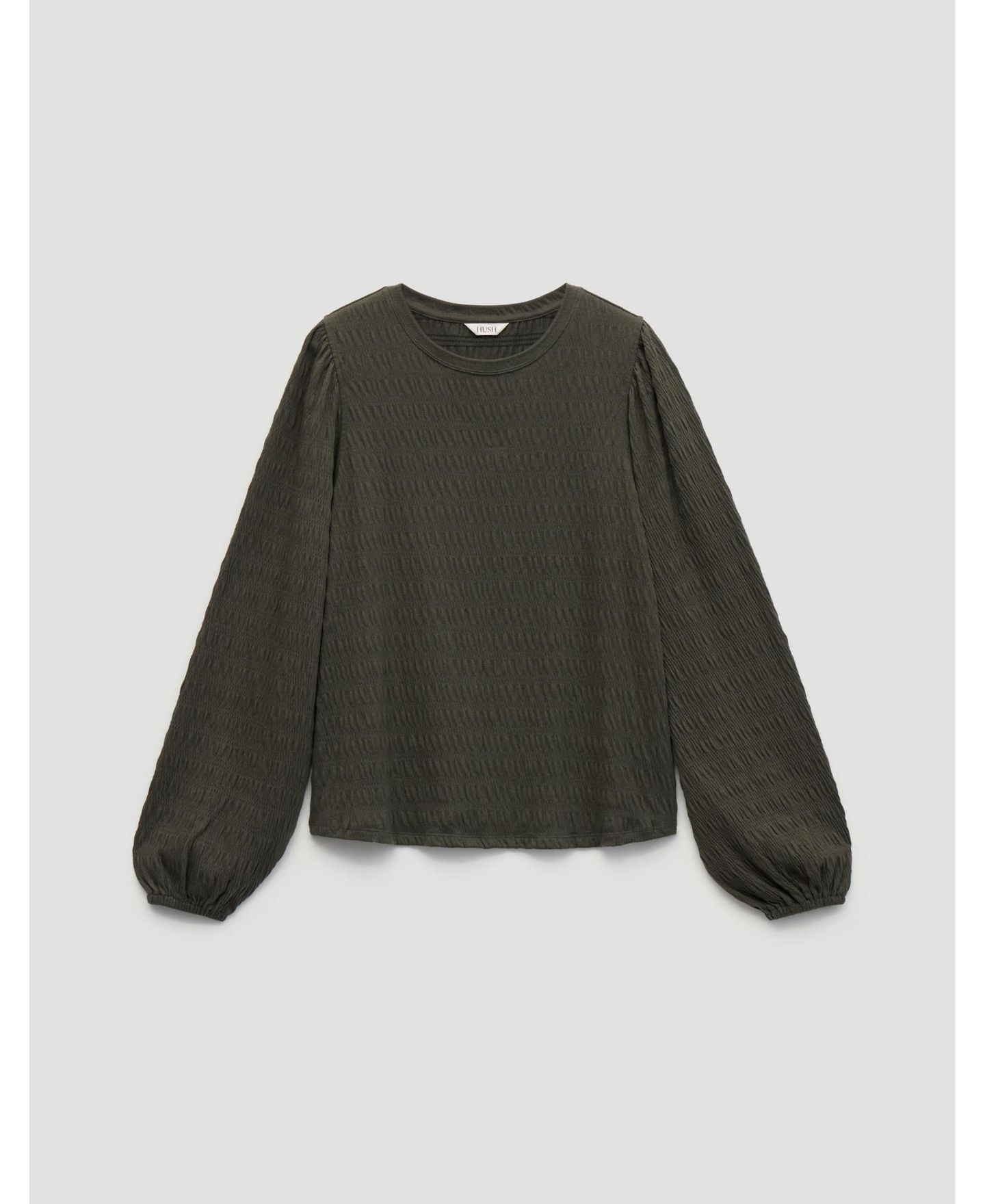 Женский топ Hush Thalia Seersucker Jersey, цвет: Тёмный хаки зелёный — фото 5