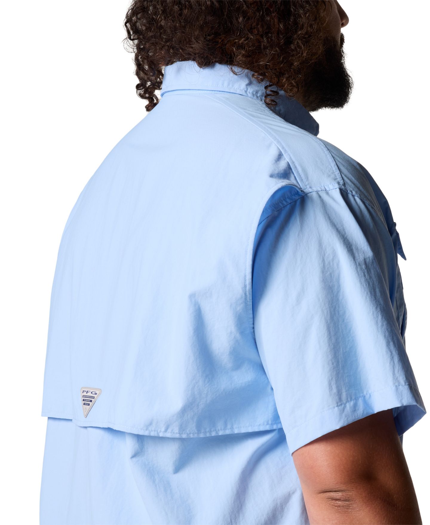 Мужская рубашка Columbia Big & Tall Bahama II Short Sleeve, цвет: Чёрный — фото 9