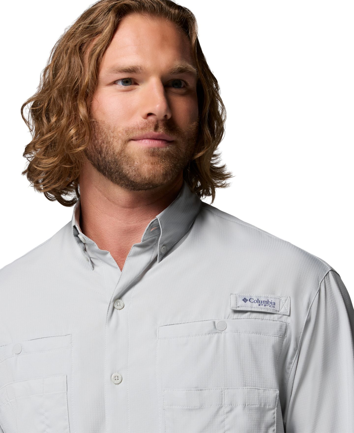 Мужская рубашка Columbia Performance Fishing Gear Tamiami II Long-Sleeve, цвет: Холодный серый — фото 4