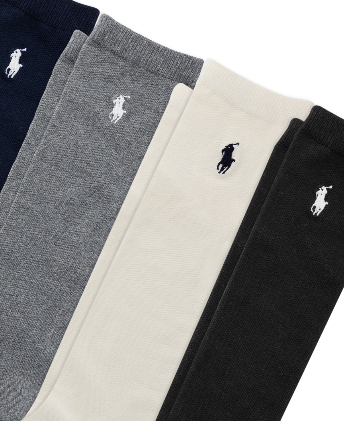 Polo Ralph Lauren Girls' 4-11 Knee High Socks, 4-Pack