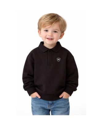 Toddler Boys Long-Sleeve Cotton-Rich Fleece Polo Sweatshirt