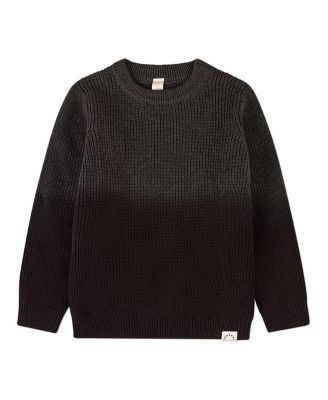 MeMoi Toddler Boys Ribbed Cotton Knit Ombre Crewneck Pullover Sweater - Black-charcoal 59$