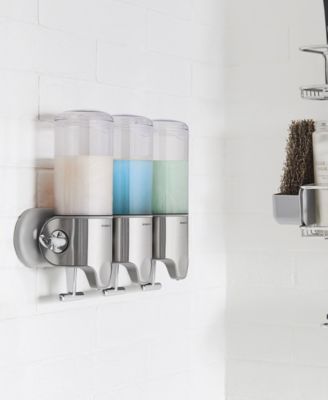 Triple Wall Mount Pump Shower Soap Dispenser