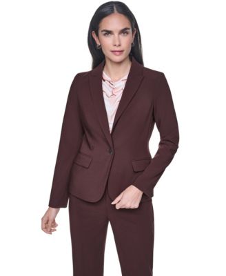 Petite Notch Collar One-Button Jacket