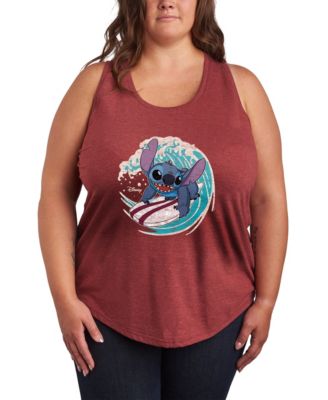 Plus Size Lilo Stitch Surf Racerback Graphic Tank Top