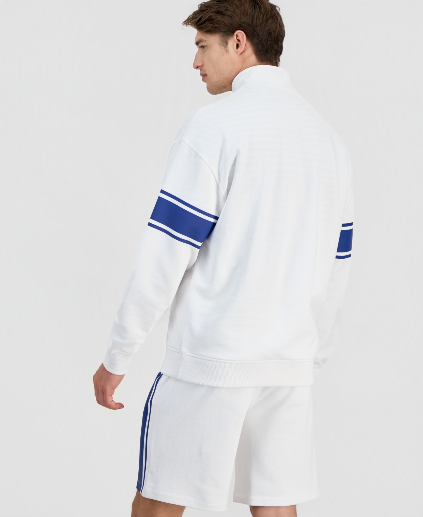 Мужской свитшот HUGO Hugo Boss Demsizip Quarter-Zip, цвет: Белый — фото 4